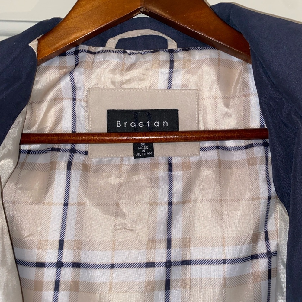 Braetan Dark Blue Jacket with Checkered Interior